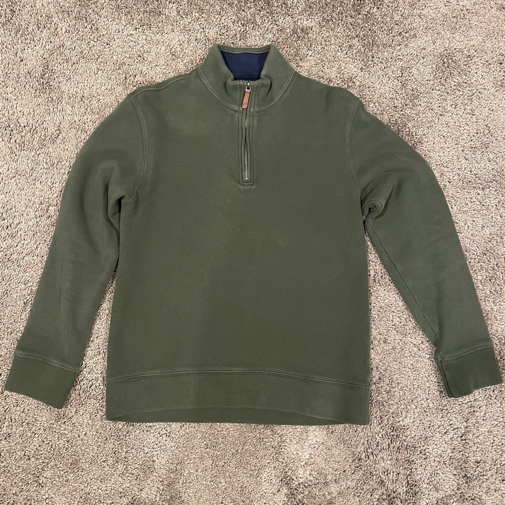 Lands’ End Quarter Zip, Tailored Fit, Small, Green